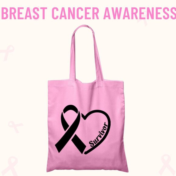 Breast Cancer Awareness Tote Bags Add your name or choose from the others - Picture 1 of 5